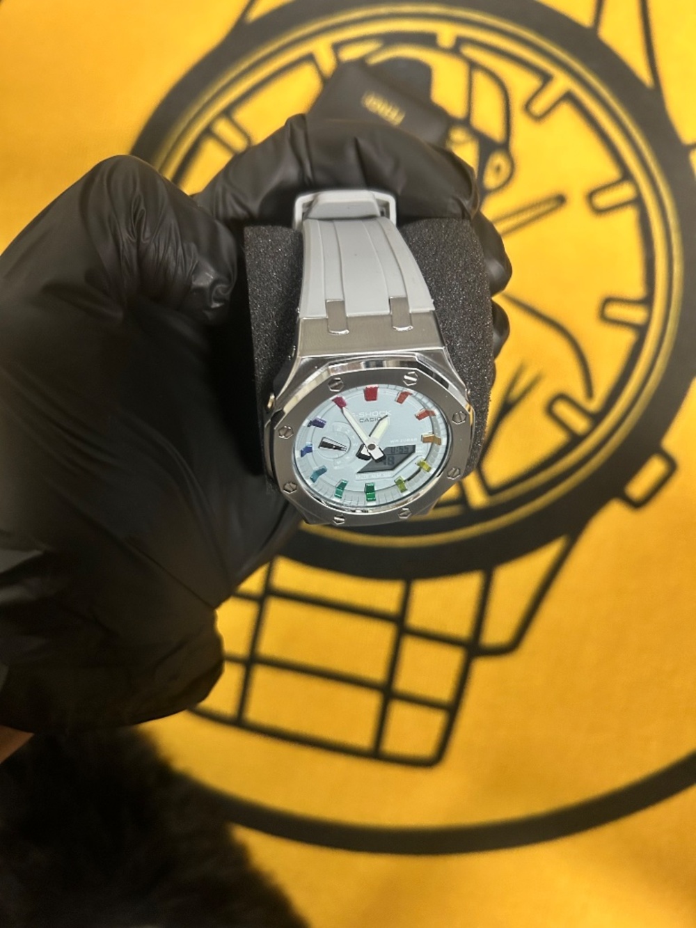 Casio G-Shock Metal Rainbow Dial Watch โ Luxury Steel Bezel, 200M Water Resistan - Picture 4 of 10